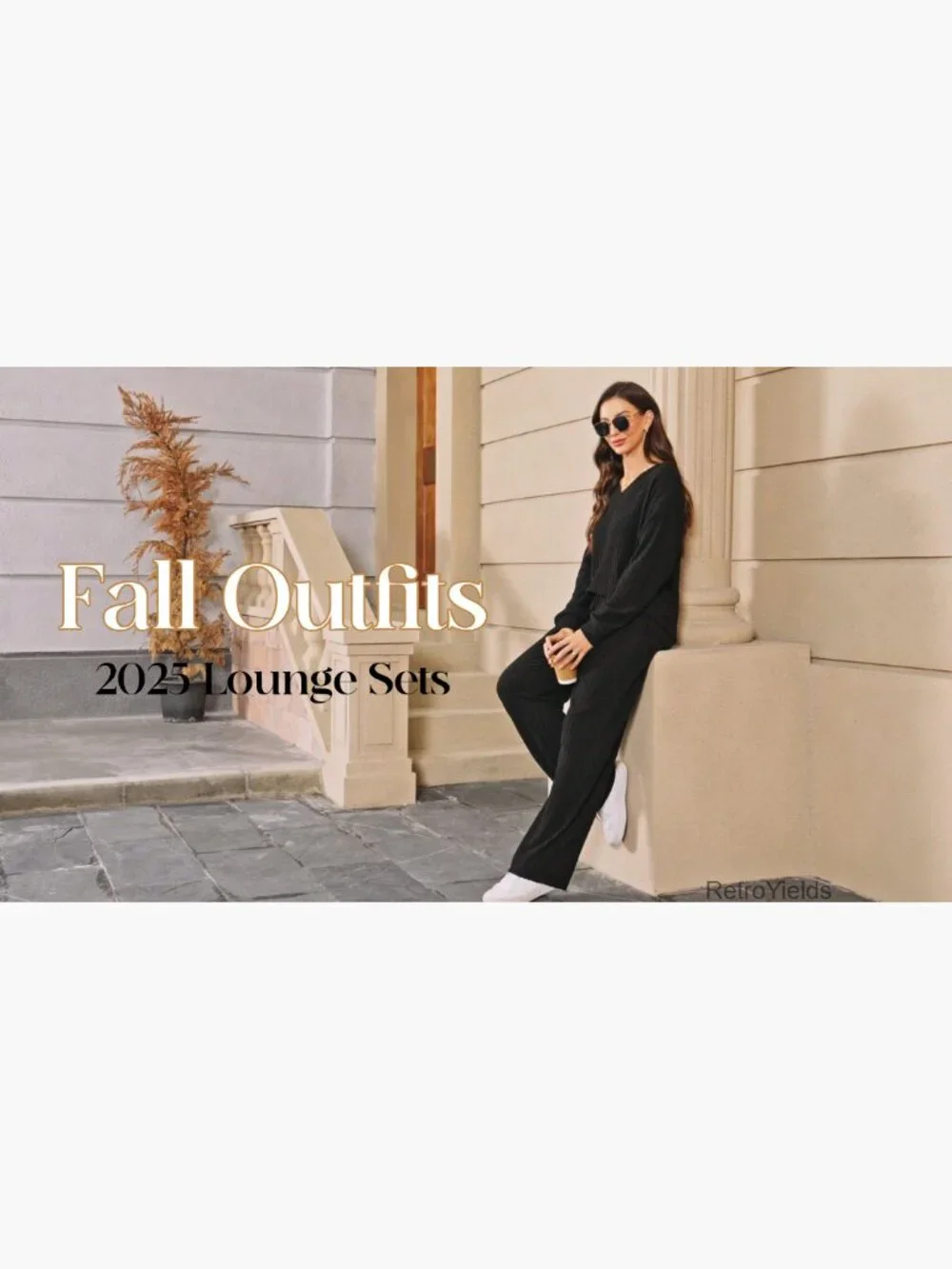 Women's Lounge Set Matching Tracksuit Sweater Pant Set S-2XL